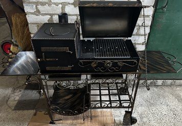 Мангал Емеля с крышкой на колесиках , на 8 шампуров 3 мм мнг 13 фото