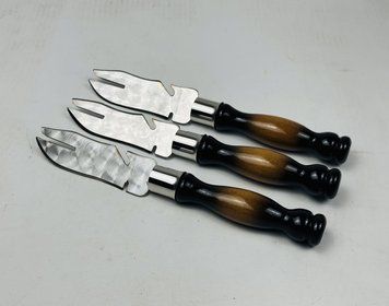 Вилка-нож для снятия мяса ПРЕМИУМ, с деревяной ручкой SH-3117 фото